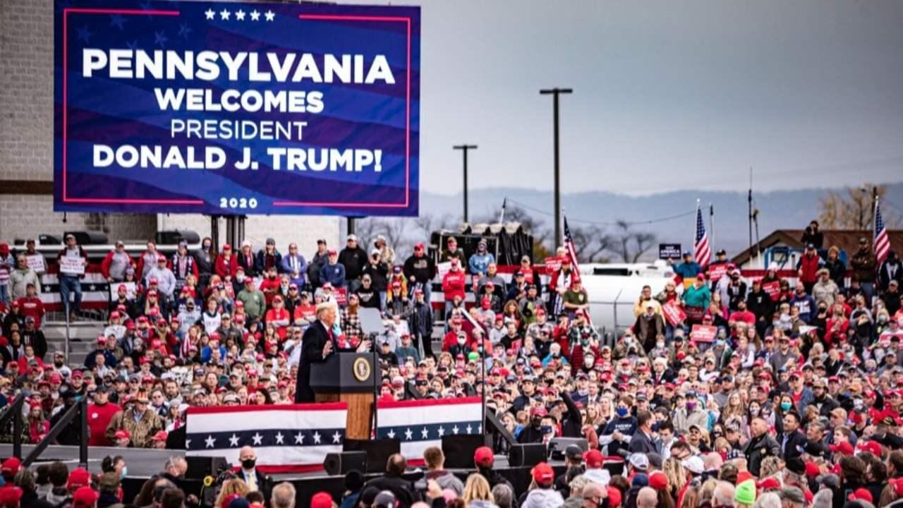 President Trump on October 26, 2020 at a rally in Pennsylvania.