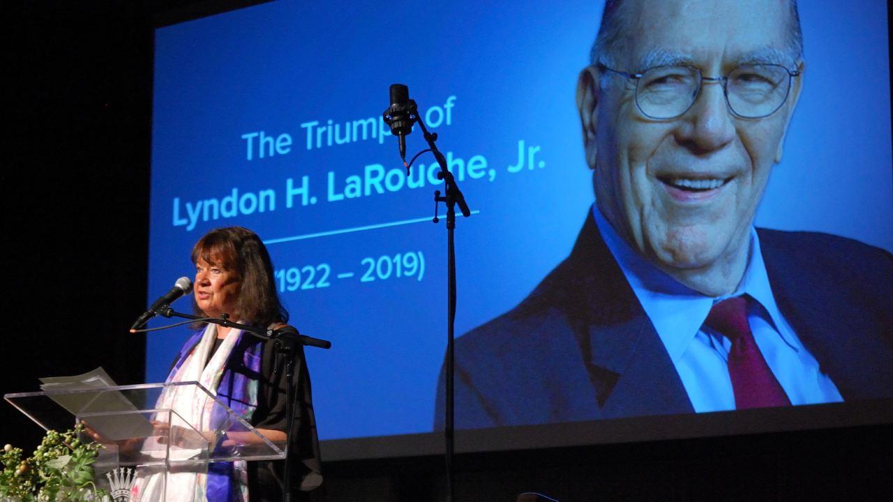 Helga Zepp-LaRouche speaks at a memorial event celebrating the life and legacy of American statesman, Lyndon H. LaRouche, Jr. held in Manhattan, June 8th, 2019 with simultaneous satellite events watching across the country. (Stuart Lewis/EIRNS)