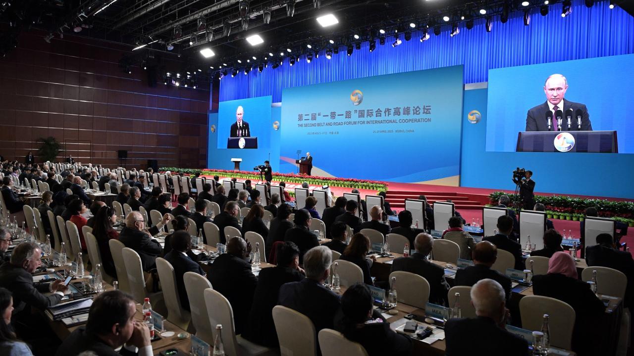 Russian President Putin speaks at the second Belt and Road Forum for International Cooperation (BRF). April 26, 2018, Beijing, China (en.kremlin.ru)