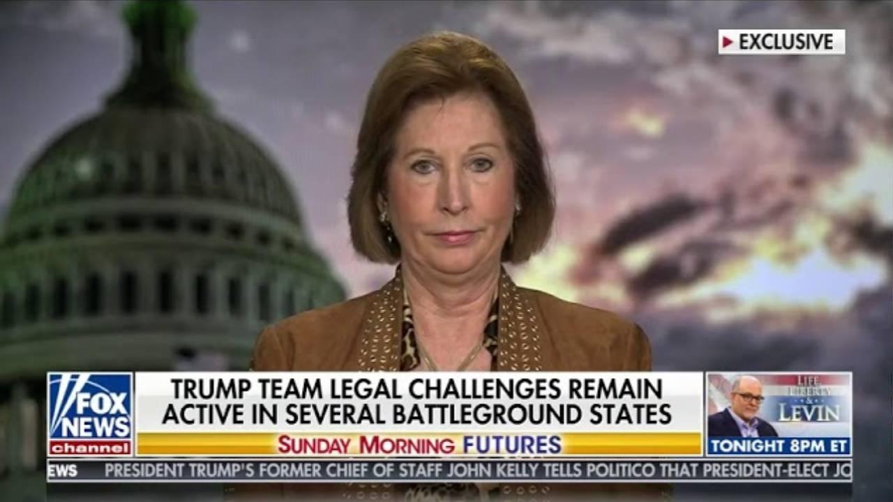 Sidney Powell, a leading member of President Trump’s legal team, appeared on Maria Bartiromo’s Fox News show Sunday, November 15, 2020.