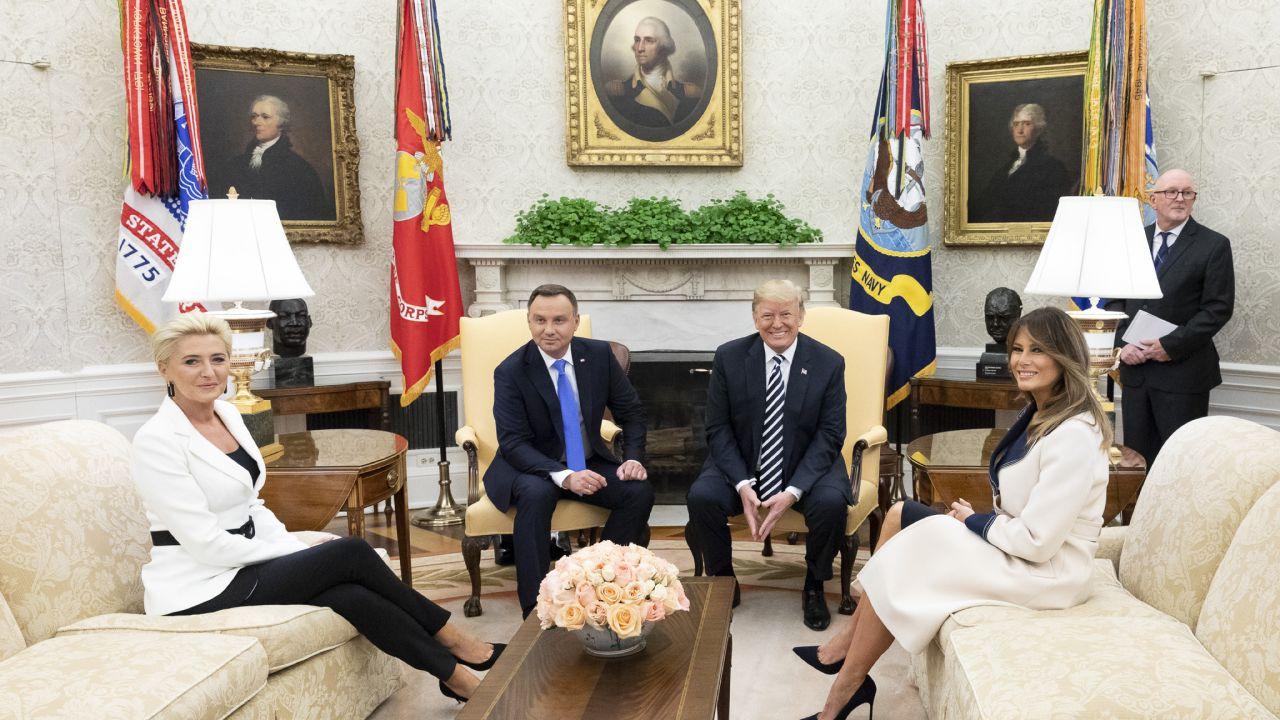 President Donald J. Trump and First Lady Melania Trump with Andrzej Duda, President of the Republic of Poland and his wife Mrs. Agata Kornhauser-Duda Tuesday, Sept. 18, 2018 (Official White House Photo Andrea Hanks)