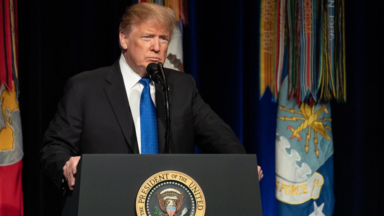 President Donald J. Trump, joined by Vice President Mike Pence, addresses his remarks at the Pentagon Thursday, January 17, 2019, announcing the Pentagon’s Missile Defense Review.(Official White House Photo by Tia Dufour)