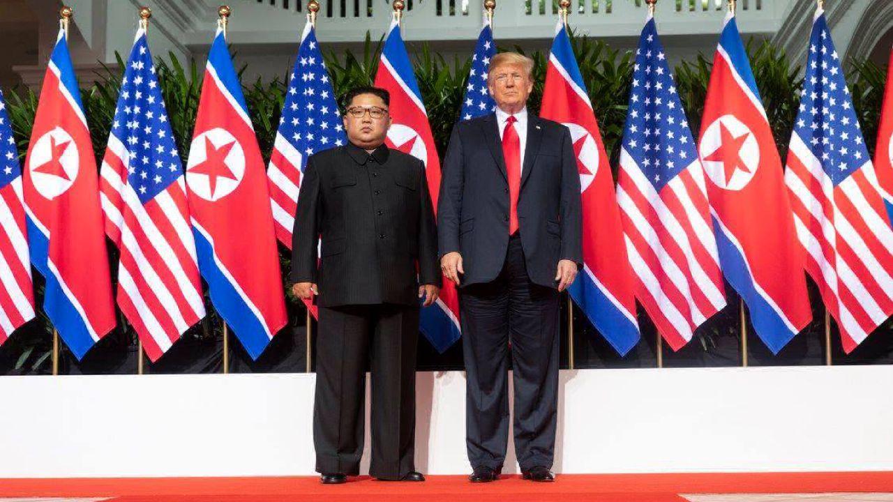President Donald J. Trump and North Korean leader Kim Jong Un meet for the first time, Tuesday, June 12, 2018, at the Capella Hotel in Singapore. (Official White House Photo by Shealah Craighead)