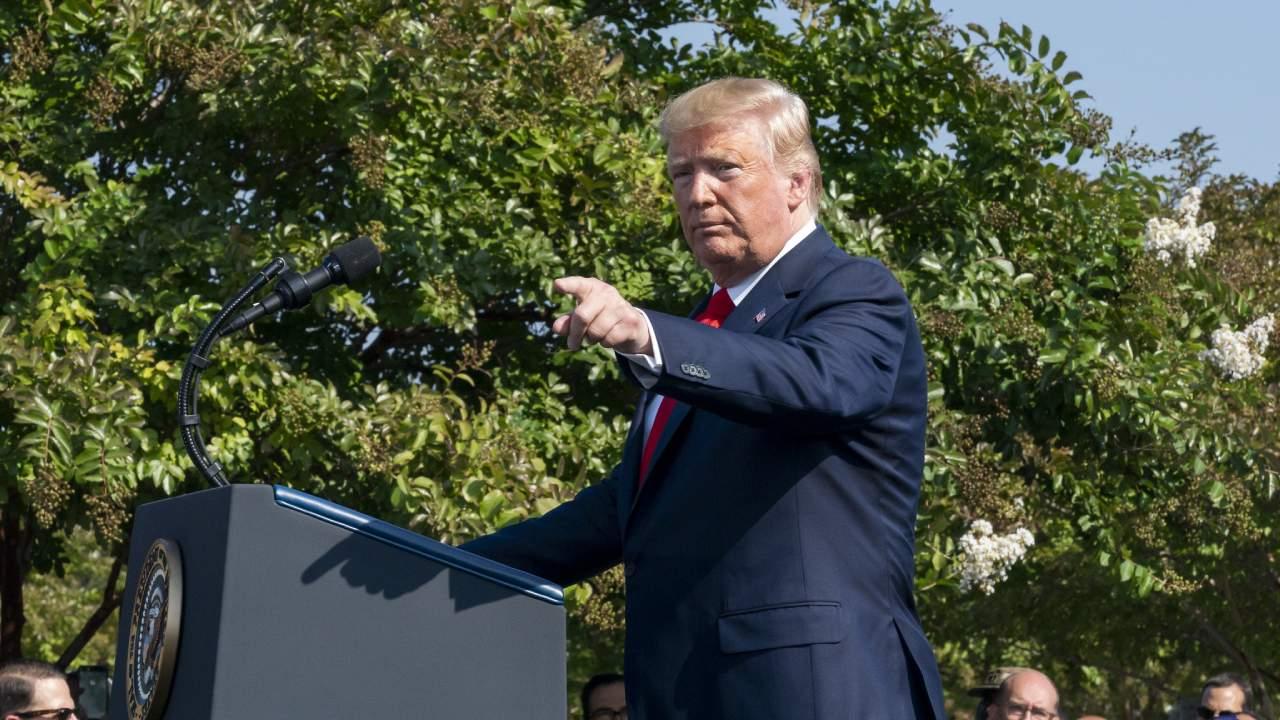 President Donald J. Trump delivers remarks at a September 11th Pentagon Observance Ceremony Wednesday, Sep. 11, 2019, at the Pentagon in Arlington, Va. (Official White House Photo by Andrea Hanks)