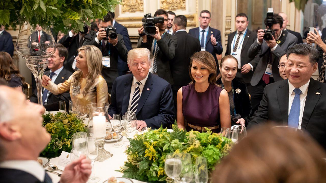 President Donald J. Trump and First Lady Melania Trump join fellow G20 leaders, spouses and guests Friday evening, Nov. 30, 2018, at the Teatro Colon in Buenos Aires, Argentina. (Official White House Photo by Andrea Hanks)