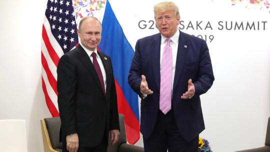 Vladimir Putin met with President of the United States of America Donald Trump on the sidelines of the G20 summit in Osaka. June 28, 2019 (kremlin.ru)